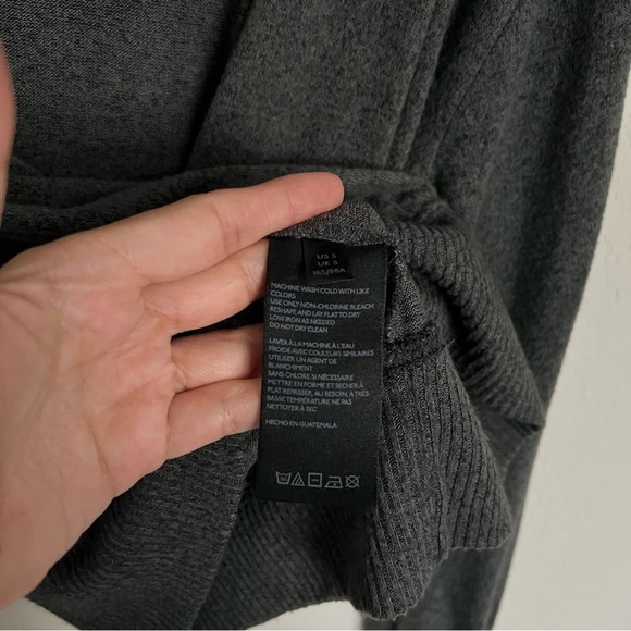 Anthropologie Grey Rocio Surplice Knit Sweater Top Size Small Cozy Balletcore - Picture 5 of 6